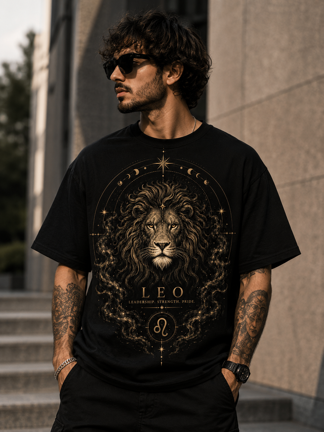 Black T-Shirt Lion