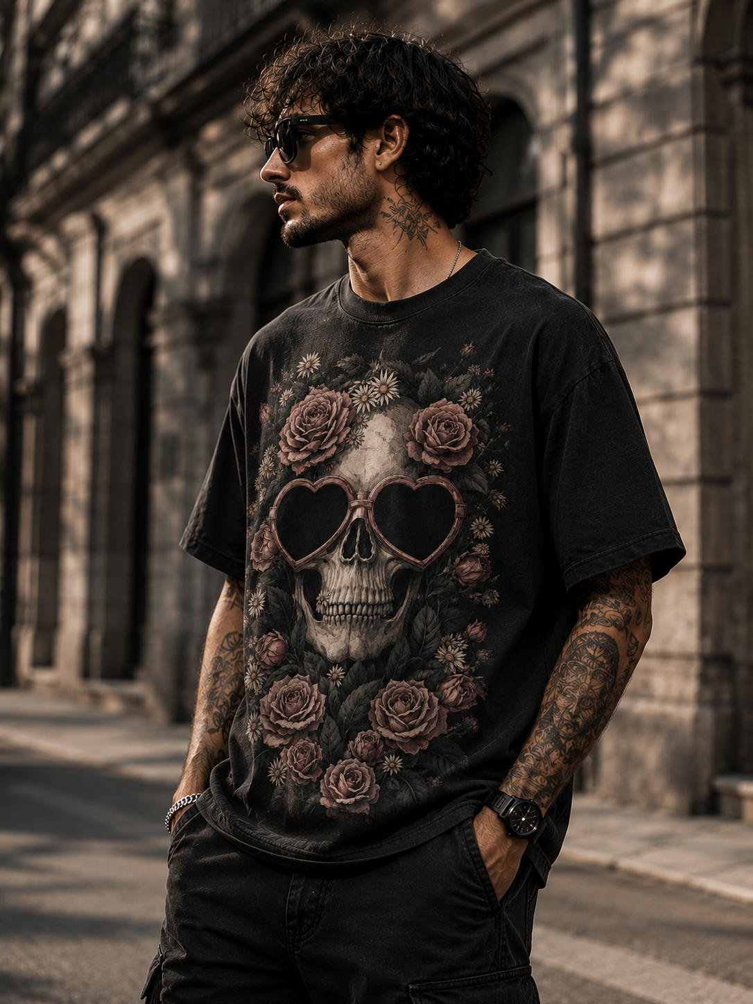 Skull & Rose Black T-shirt
